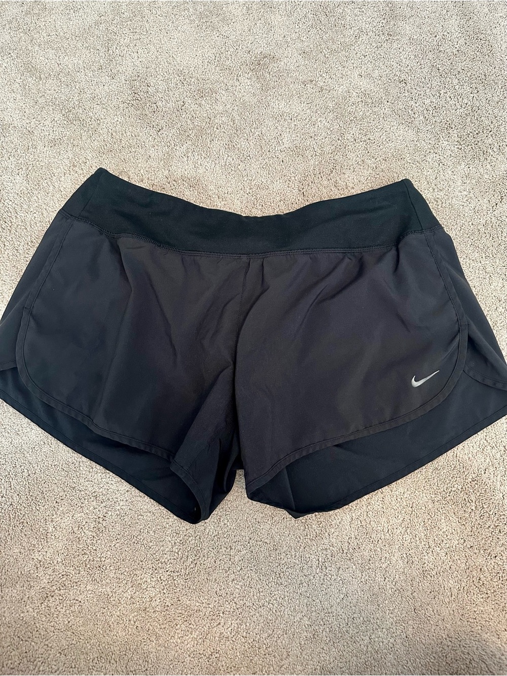Nike Women's Black Athletic Running Shorts with Reflective Swoosh
